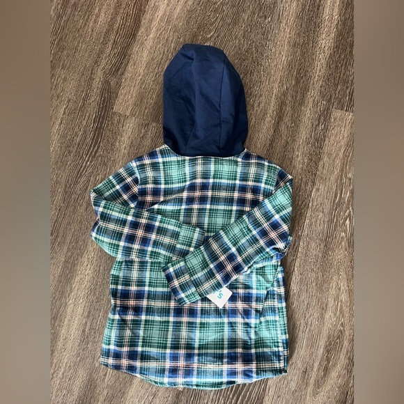 NWT - Carter’s - Button Down Plaid Hooded Shirt - Picture 4 of 4